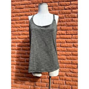 Lululemon lightweight gray workout tank with strappy camo sports bra 10